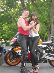 Biker girl and passionate