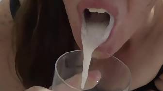 sexual jizz eating gf