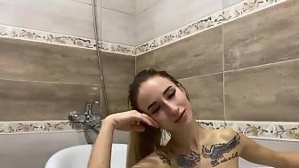 russian girl blowing friends