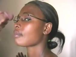 3 min - Ebony glasses bj white