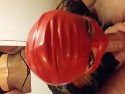 Masked bitch sucks my pecker