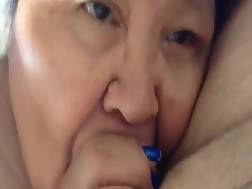 2 min - Asian granny pecker blowing