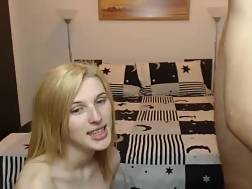 18 min - Blonde blowing dick live