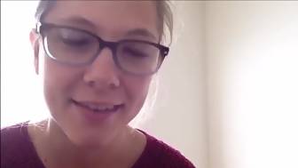 pretty chick glasses playing