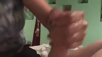 wifey rubbing pecker making