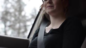 redhead schoolgirl wanks car