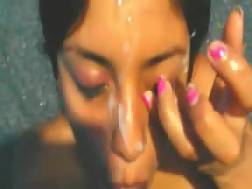 6 min - Latina huge facial blowing