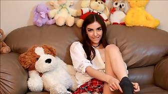 solo schoolgirl jerk sofa