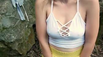 couple fucks creampie nature