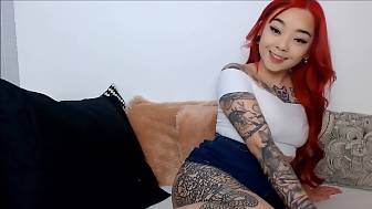 redhead asian babe wank