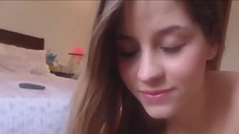 sweet teenager riding