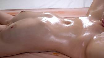 oiled massage shaking squirt