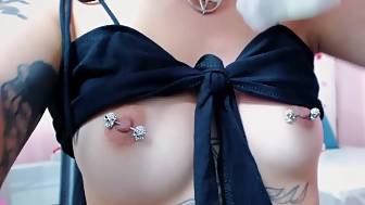 shows small boobies pierced