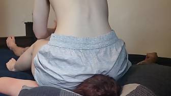 facesitting shorts jerking cums