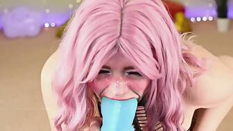 stretching mouth throat big