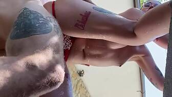 milky outdoor squirt cum