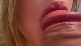 sperm mouth close bj